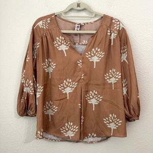 Anthropologie Dolan Blouse Top Womens Medium Floral Popover Alvia Peasant